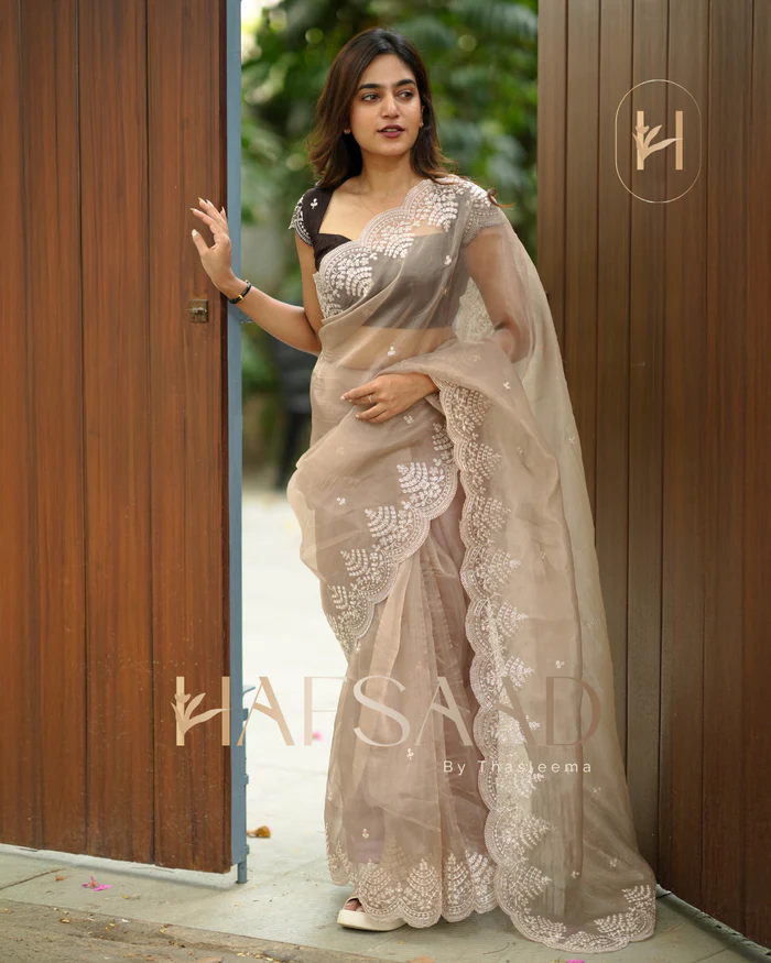 SEMI ORGANZA SAREE-12209221