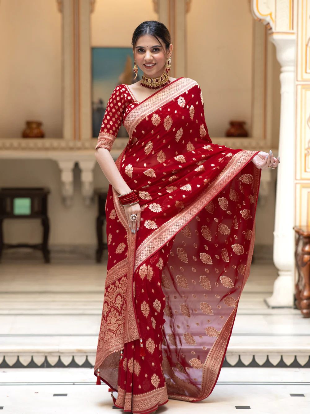 BANARAS SILK SAREE-055082563